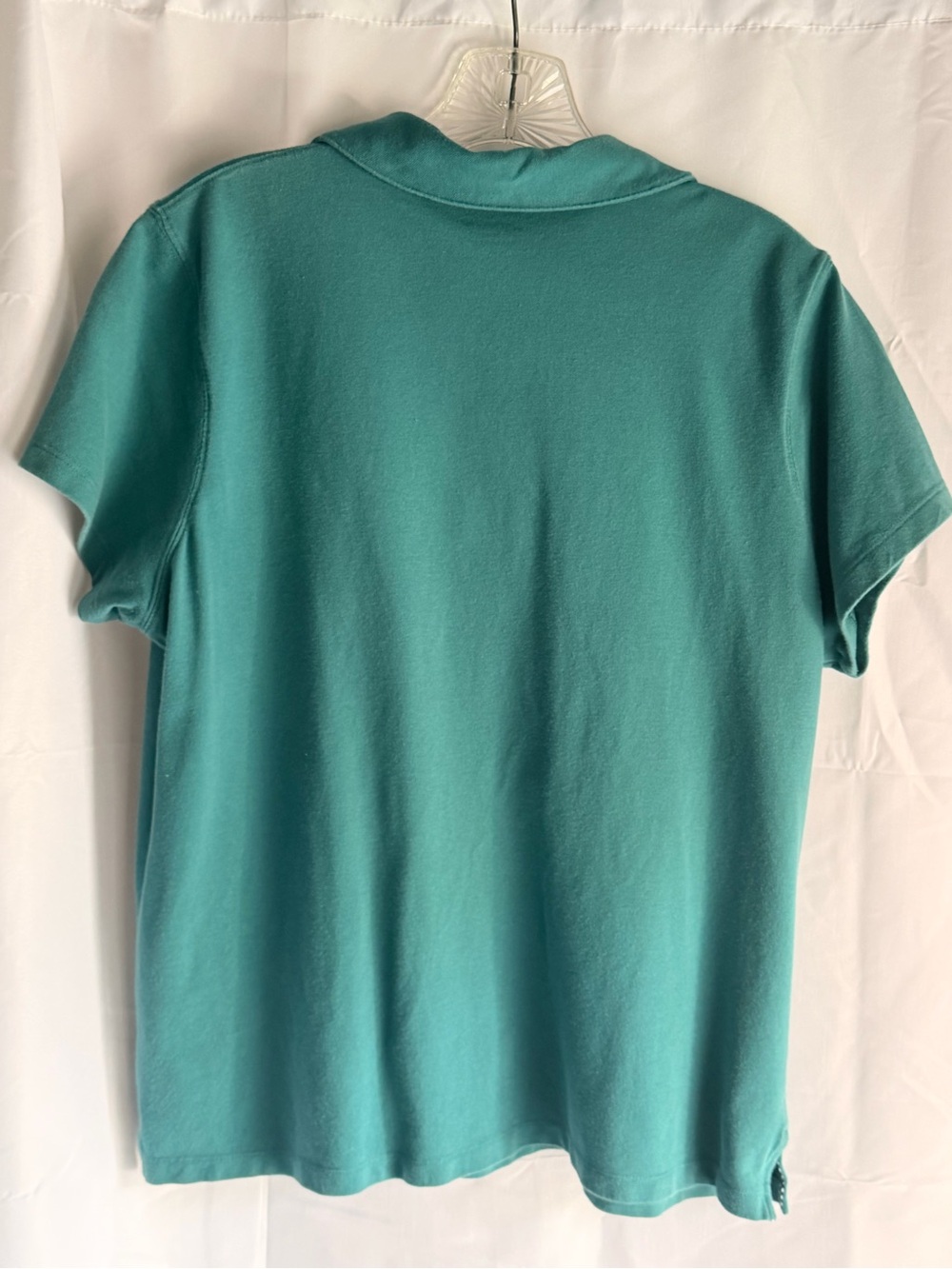 St. John's Bay Teal/Greenish Polo with Button Placket Top Size XL - Picture 3 of 3